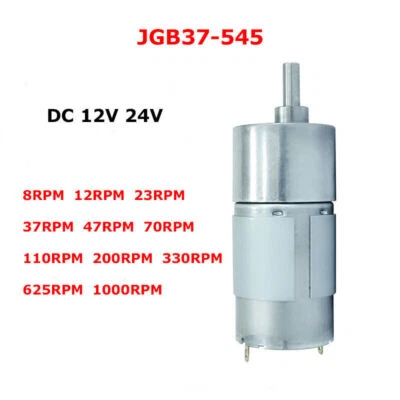 JGB37-545 12V 24V DC Gear Motors 8RPM~1000RPM Large Torque Speed Reduction Motor - Image 1 of 4
