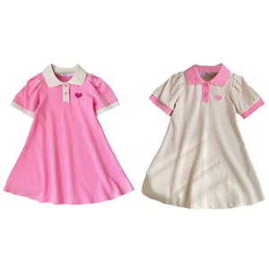 Baby Girls Dress Color Block Sundress Tennis Sweet Outdoor Heart Embroidered - Bild 1 von 33