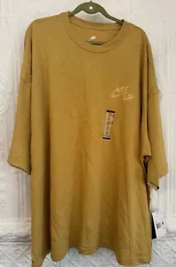 Nike Mens Brandriffs Sportswear Oversize Tshirt Size XXL 2XL Gold NEW - Picture 1 of 4
