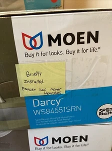 Moen WS84551SRN Darcy 8 pollici Spazzola per rubinetto bagno ad arco alto 2 manici. Nichel - Foto 1 di 2