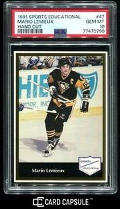 1991 Sports Educational Magazine Mario Lemieux Card # 47 PSA 10 Gem POP 4 ONLY! - Picture 1 of 2