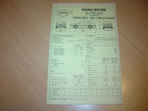 Fiche technique l'Expert automobile Mazda 626 FL 1.6 & 2.0 Essence 1987 - Imagen 1 de 1