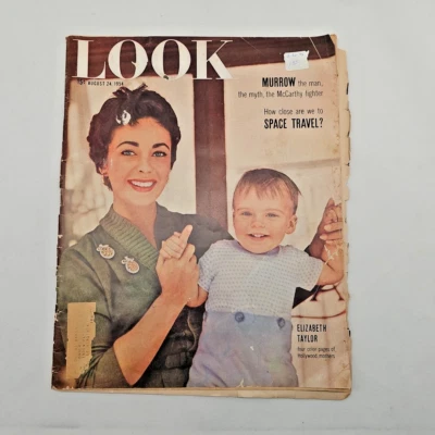 VTG LOOK Magazine Elizabeth Taylor Space Travel Herbert Hoover, August 24, 1954 - Image 1 of 4