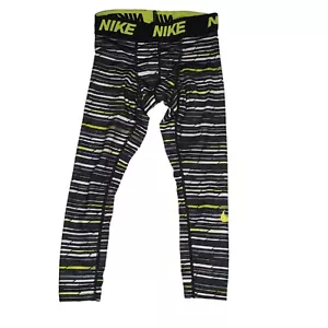 Nike Dri Fit Training Compression Leggings Pants Striped Kids Boys Size 4 XS - Picture 1 of 11