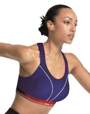 Shock Absorber Sports Bra Running Fitness Top Gym Blue Red White 32A 32B - Image 1 of 4