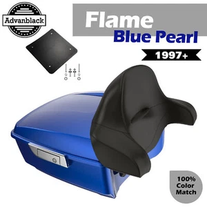 Flame Blue Pearl Rushmore King Tour Pak Pack For 97+ Harley Touring/Softail - Picture 1 of 13