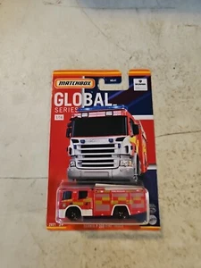 2021 Matchbox Global Series #9 Scania P 360 Fire Truck RED / FRANCE - Picture 1 of 4