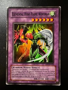 Elemental Hero Flame Wingman DP1-EN010 Super Rare UNL Heavy Play Yugioh - Picture 1 of 2