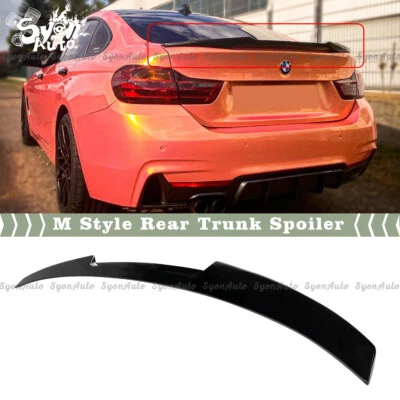 FITS 14-2020 BMW F36 4 SERIES 4DR GRAND COUPE GLOSS BLACK M4 STYLE TRUNK SPOILER - Image 1 of 4