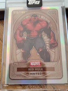 SDCC 2025: Marvel Topps Minted RED HULK encased 16/100 refractor - Picture 1 of 4