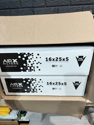 2- AIRx Filters 16x25x5B Mercury  11 HVAC AC Furnace Air Filter - Image 1 of 4