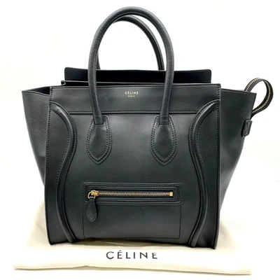 Authentic Celine Calf Leather Black Luggage Tote Bag W/Dustbag NS100960 - Image 1 of 4
