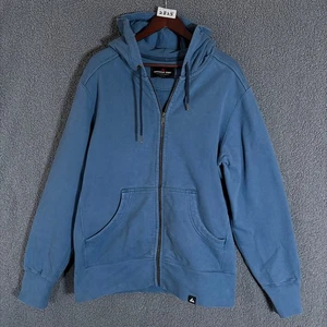American Giant Moto Full Zip Heavy Cotton Sweatshirt Hoodie Men's Size L - Blue - Picture 1 of 8