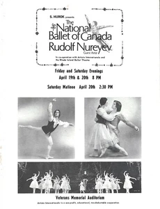 Programa Giselle Playbill, Rudolf Nureyev, Ballet Nacional de Canadá, Rhode Island, 1974 - Imagen 1 de 6