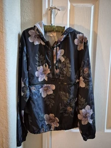 Thread Supply Floral Hooded Windbreaker 1/2 Zip/Pouch Size L - Bild 1 von 12