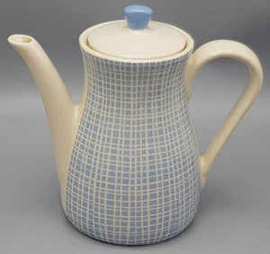 WAKU kleine Kanne creme-blau-Bast Kakaokanne Ø ca.9,5cm/ca.15,2cm hoch gut - Bild 1 von 12