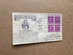 US 1940 FDC(FA42) +Famous Americans #861BLK4 +Author Emerson +Snowstorm Cachet - Picture 1 of 2