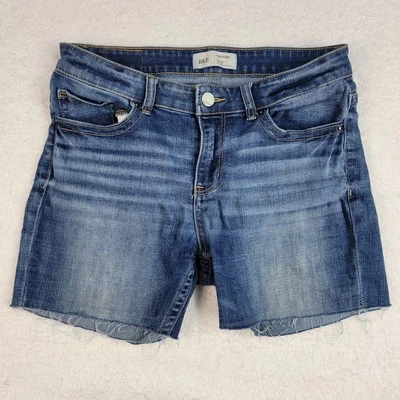 Pantalones Cortos de Jean BKE Denim Payton Azul Para Mujer 30 Cintura Bigotes Dobladillo Crudo 5 Bolsillos Foto 1 de 4