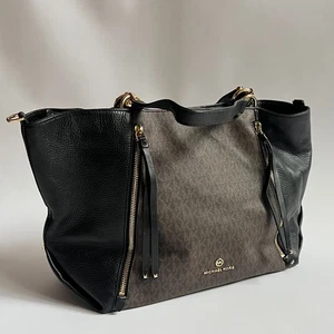 Michael Kors Tasche braun Signature Canvas mit Lederbesatz - 38 x 25 x 14 cm - Bild 1 von 7