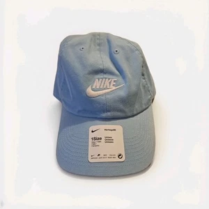 Nike Heritage86 Dad Hat Curved Light Blue White Swoosh Unisex NEW 913011-499 - Picture 1 of 4