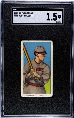 RUDY HULSWITT 1909-11 T206 Oso Polar Tabaco SGC 1.5 ST LOUIS CARDINALS Preguerra Foto 1 de 2