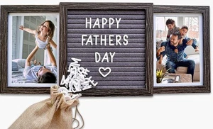 Personalized Father’s Day Picture Frame for Dad or Grandpa – Custom Two Photo... - Picture 1 of 9