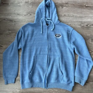 British Virgin Islands Knit Full Zip Hoodie Mens XLarge Blue - Picture 1 of 9