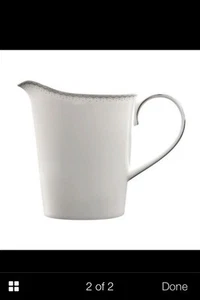 Waterford Dentelle 10 oz. Creamer Fine Bone China Silver Monique I Huillier - Picture 1 of 4