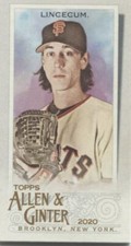 TIM LINCECUM 2020 Topps Allen & Ginter  Mini Parallel - SAN FRANCISCO GIANTS- #7