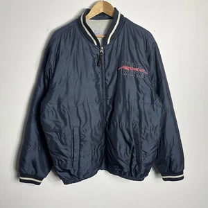 Vintage Reebok Bomber Jacket Men’s XL Navy Embroidered Logo Extra Extreme - Picture 1 of 7