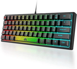 ZIYOU LANG K61 60% tastiera da gioco RGB retroilluminata per PS4 XBOX PC laptop Mac/nero - Foto 1 di 27