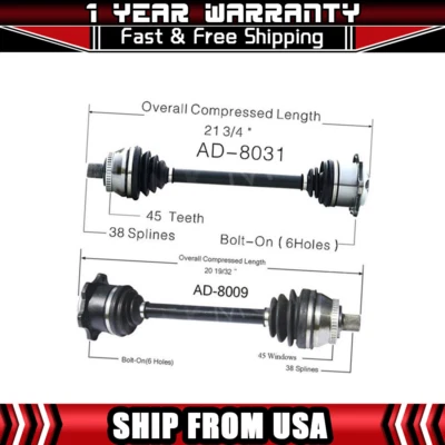 Eje delantero TrakMotive 2 CV para Audi A6 Quattro 1999-2004 Foto 1 de 3