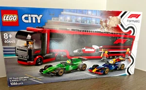 LEGO City 60445 F1 Truck with RB20 & AMR24 F1 Cars - as new unused - Picture 1 of 6