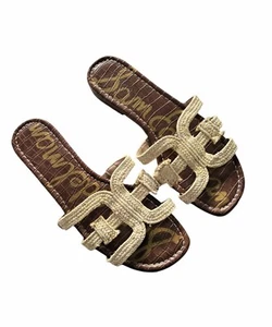 Sam Edelman Rafia Slides donna 9,5 Beckie slip on cinturino piatto 39,5 EU - Foto 1 di 5