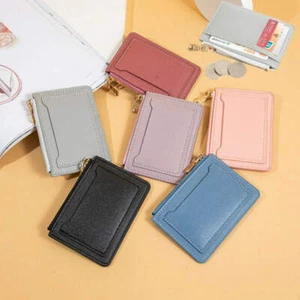 1pc-ultra-thin-women-men-credit-id-card-holder-pu-leather-zipper-fashion-small-w - Picture 1 of 12