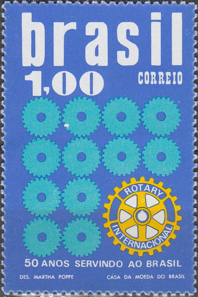 Brazil 50th Ann Rotary International in Brazil 1973 MNH-4 Euro - Image 1 of 1