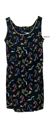 COLECCIÓN VANITY Zapatos de Vestido Negro High Hills Estampado y Lentejuelas Sin Mangas Talla S Foto 1 de 4