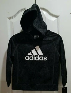 Boy's Little Youth Adidas Polyester Pullover Hoodie Black/Gray Size 4 - Picture 1 of 5