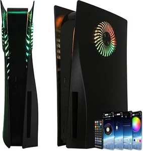 Faceplate with RGB Light Strip for PS5 and Dust Filter Cooling Black - Picture 1 of 15