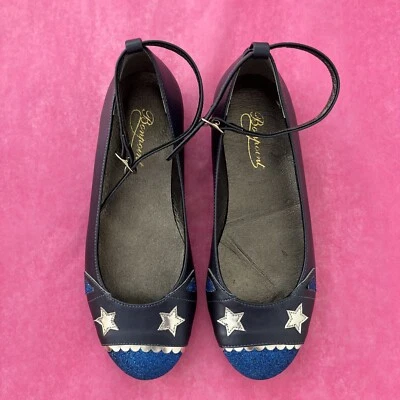 Bonpoint Shoes Fantasy Blue Silver Stars 34 EU - Image 1 of 3