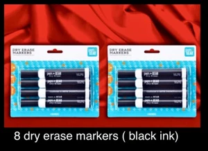 8 Dry Erase Markers: (Black) Pen + Gear, Chisel Tip, Low Odor White Board Etc. - Picture 1 of 24