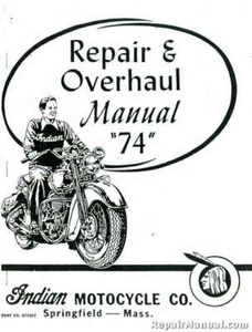 Indian 1935 - 53 Repair & Overhaul Manual for 74 Chief 80 Blackhawk Chief - Picture 1 of 1