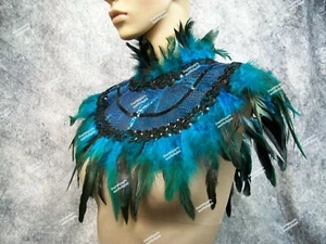Pfauenstil Federhalsband Pfau Erbse ausgefallen Vogel ägyptisch königlich Königin König - Bild 1 von 12