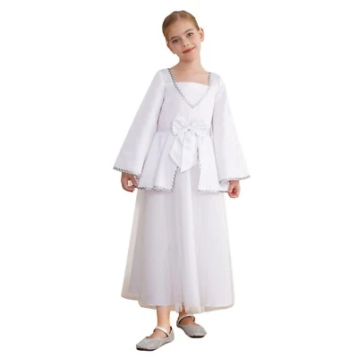 Niñas Vestido Dios Disfraz Fiesta Ángel Juegos con disfraces Elegante Navidad Satén Halloween Foto 1 de 4