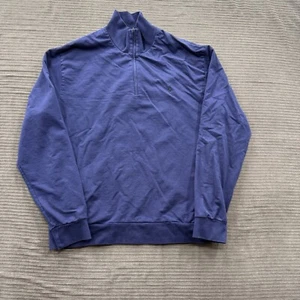 Polo Golf Ralph Lauren 1/4 Zip Pullover Men Large Royal Blue Cotton Long Sleeve - Picture 1 of 8