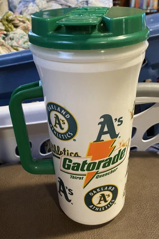 Vintage Oakland A's Baseball 32oz Large Plastic Cup Jug Promo Gatorade Cover