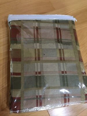 Gloria Bedding King Bedskirt Plaid Check Tan Rust Olive Rustic Country Cottage - Image 1 of 4