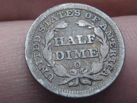 1852 O Seated Liberty Half Dime- VG Details Cover