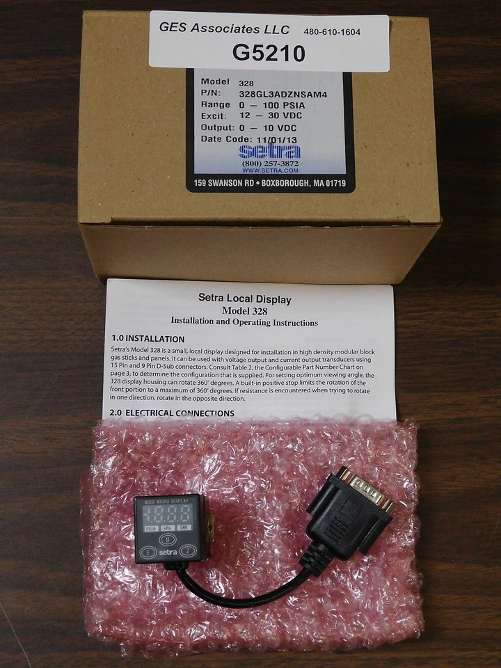 SETRA 328GL3ADZNSAM4 328 SENSOR DE PRESIÓN TRANSDUCTOR CON 15, PANTALLA DIGITAL Foto 1 de 1