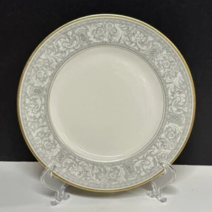Franciscan Renaissance Grey 6 3/8" BREAD & BUTTER PLATE Floral Leaves Gold Trim - Picture 1 of 5